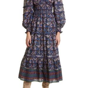 Sea Noah long-sleeve smocked dress